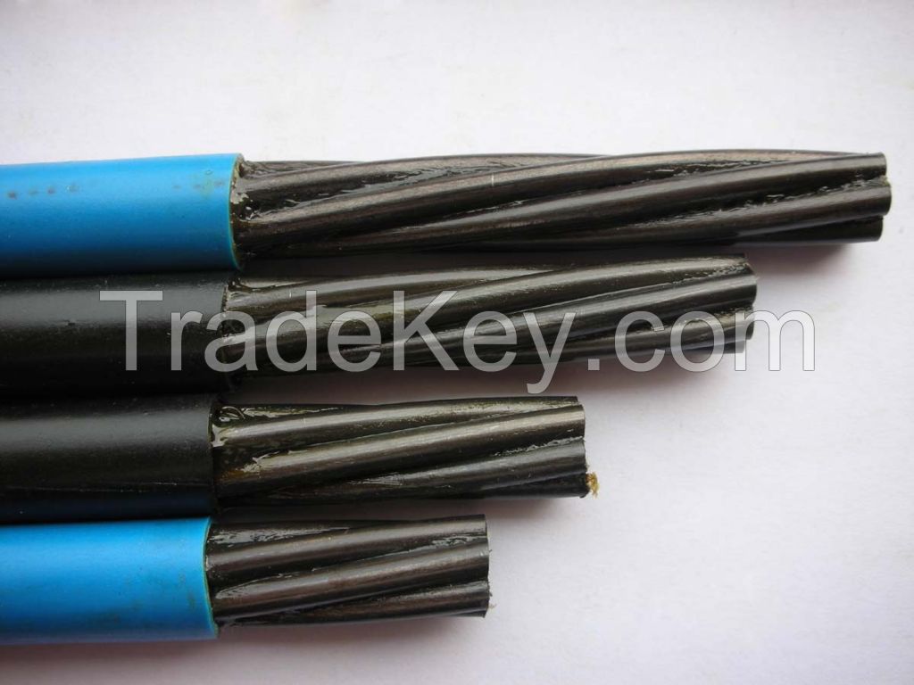 Metal Construction Material 15.24mm PE Coated Grease Unbonded Steel Strand