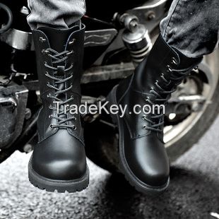 New men's Leather Boots Men boots British motorcycle boots Martin boots cowboy boots trend of Korean men's Boots