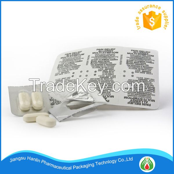 aluminum blister foil for pills packaging