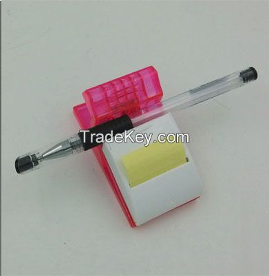 Magnetic Clip with Pen Holder and Sticky Notes