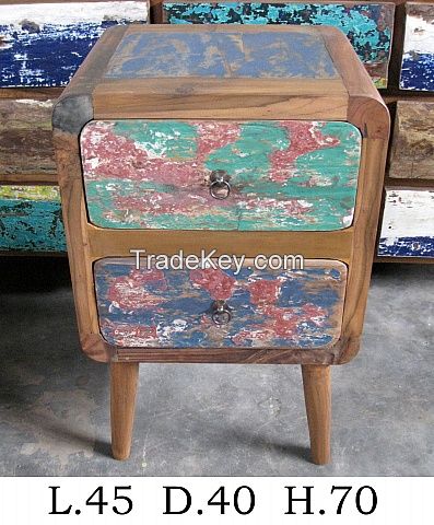 Nightstand, Bedside Tabel - Recycled Furniture -Boat Furniture-Special Design