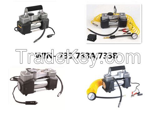 DC 12v double cylinder car air compressor , car tire pump