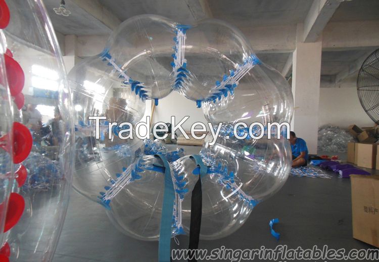 Half color bubble soccer zorb ball, bubble suit, football bump ball 1.5m 0.8mm PVC on sale