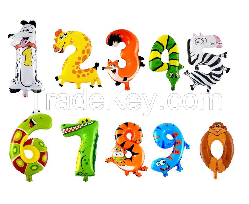 inflatable animal number balloon