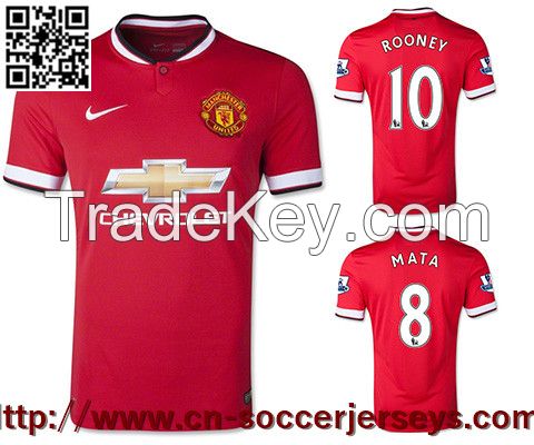 2014-15 Manchester United home Soccer Jerseys Thai Quality England survetement Football