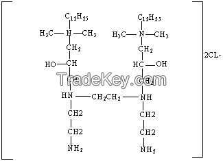 Cationic surface active agent didodecyl dimethyl - polyamine -quatemary diammonium salt