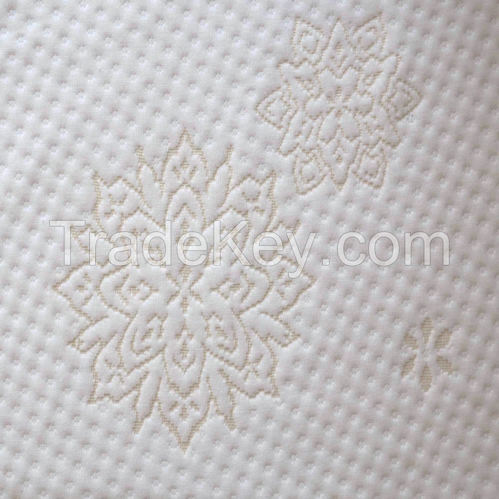 Factory Direct Supply Wholesale/Mix Order Fabric, 15h010, 100% Polyester White Jacquard Scuba Knitting Fabrics for Memory Foam Mattress