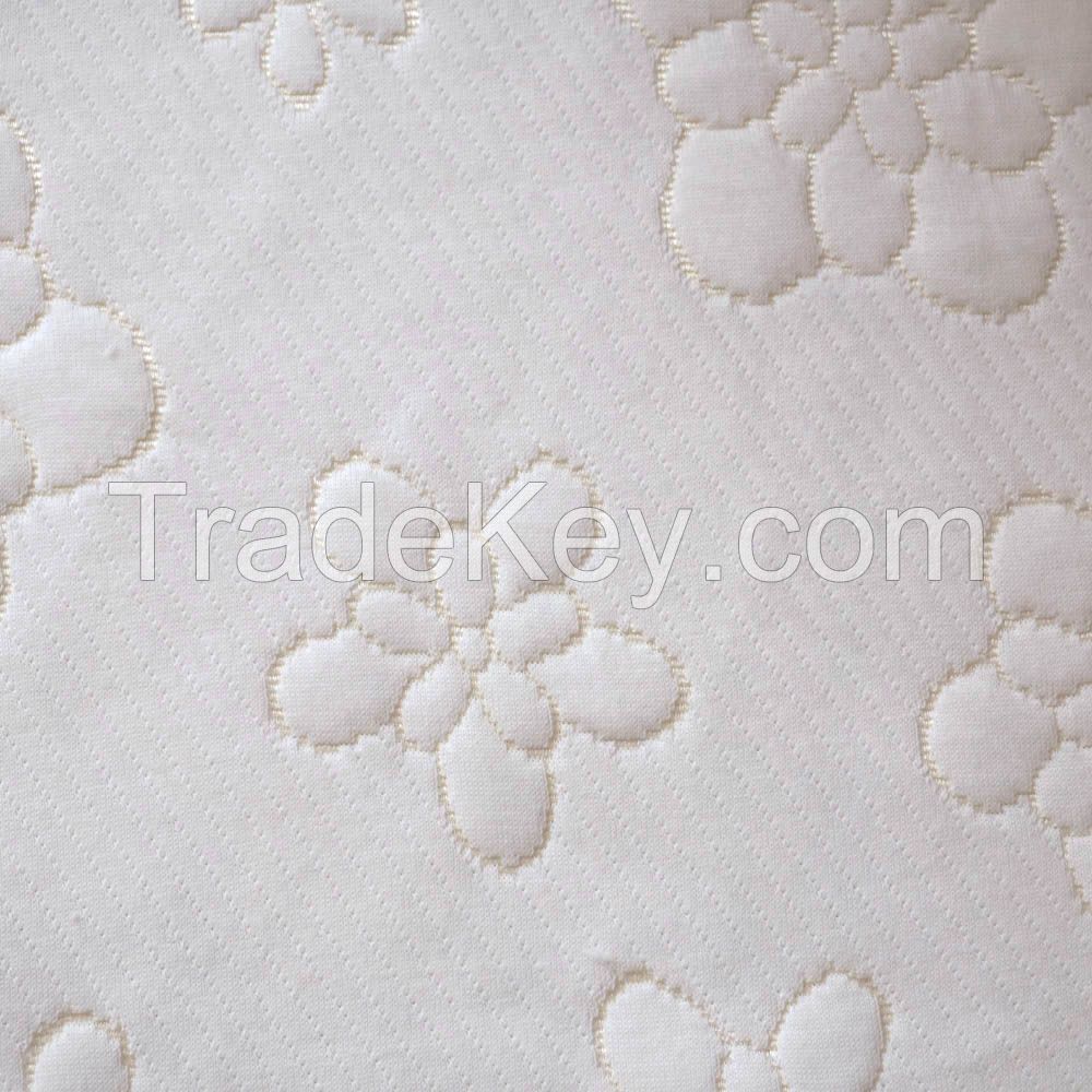 Factory Direct Supply Wholesale/Mix Order Fabric, 15h011, 100% Polyester White Jacquard Scuba Knitting Fabrics for Memory Foam Mattress