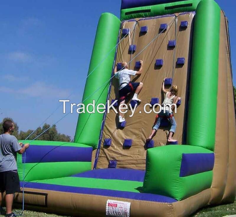 New design exciting inflatable climbing wall for outdoor sports racing games indoor activity