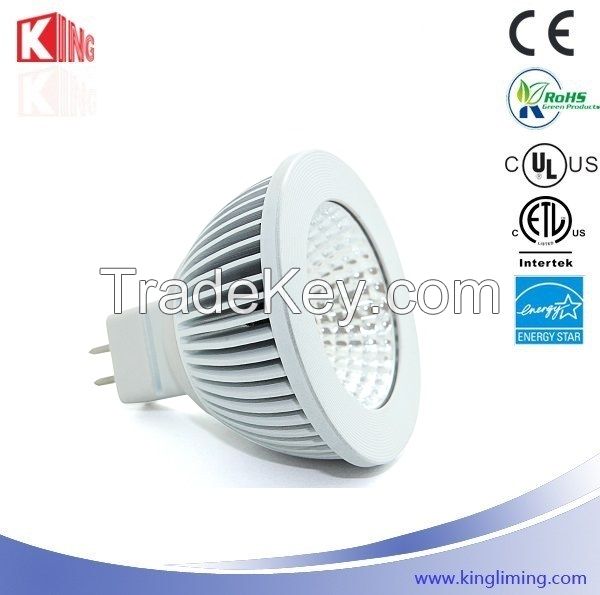 LED Spot light, MR16, COB 5w with CE, RoHS, UL, ETL, Energy star Certifications