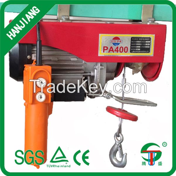 PA mini Electric Wire rope Hoist cranes 100kgs to 1000kgs