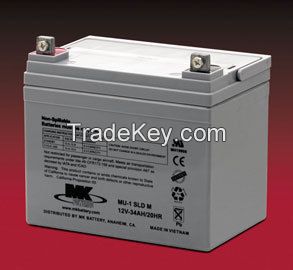 MK Battery U1 Sealed, AGM Type, 12V 34AH, MU-1 SLD M
