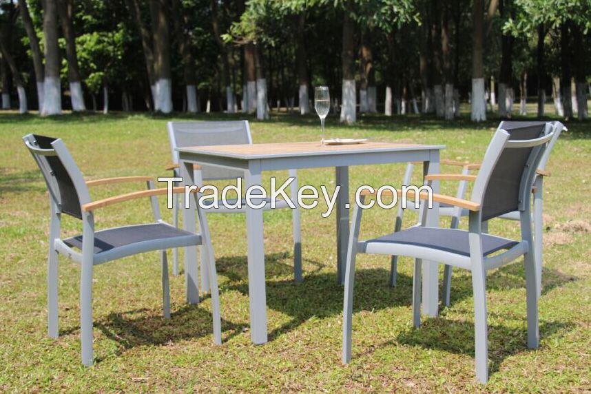 Teak Wood Textilene Garden Table