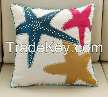 Poly applique stars high quality designer handmade cushion cover