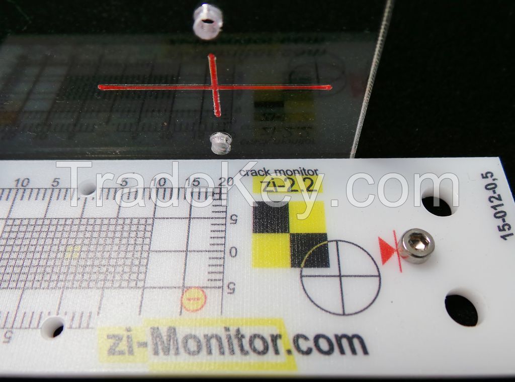 Crack monitor ZI-2.2 (jointmeter / tell-tale). Kit of 10 pieces + 49 items