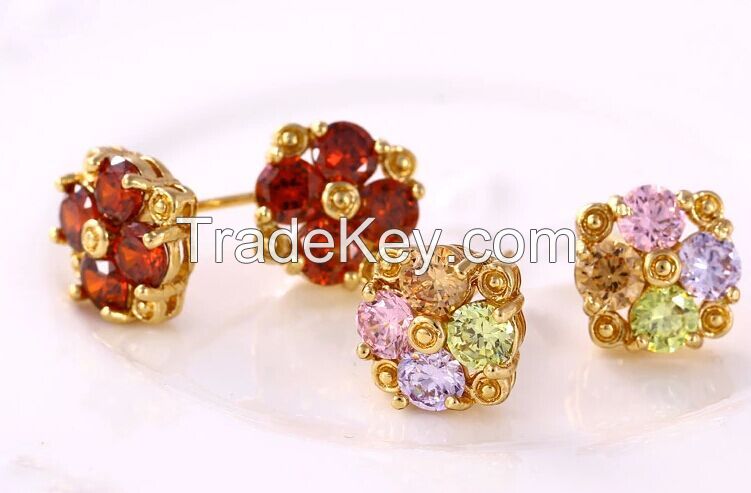 18k gold plated diamind earring with discount price sold