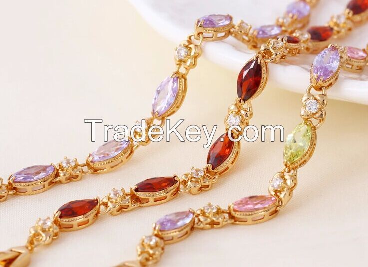 18k gold plated bracelet with crystal