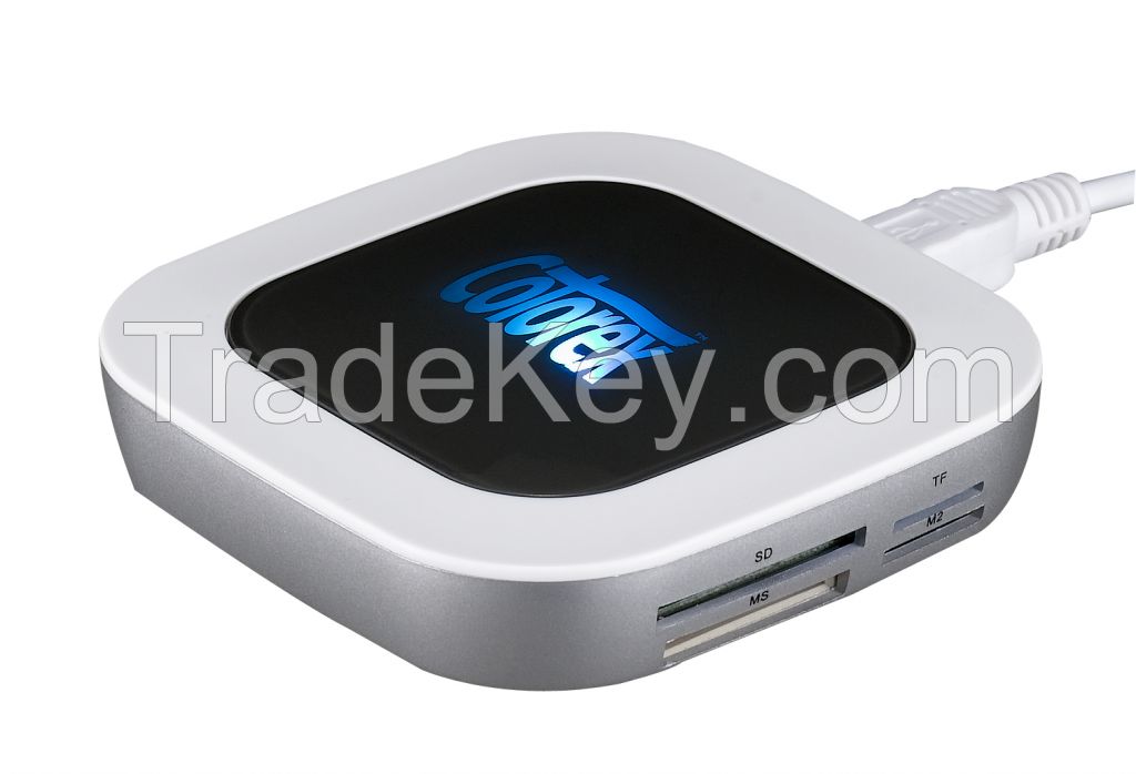 LED usb hub card reader