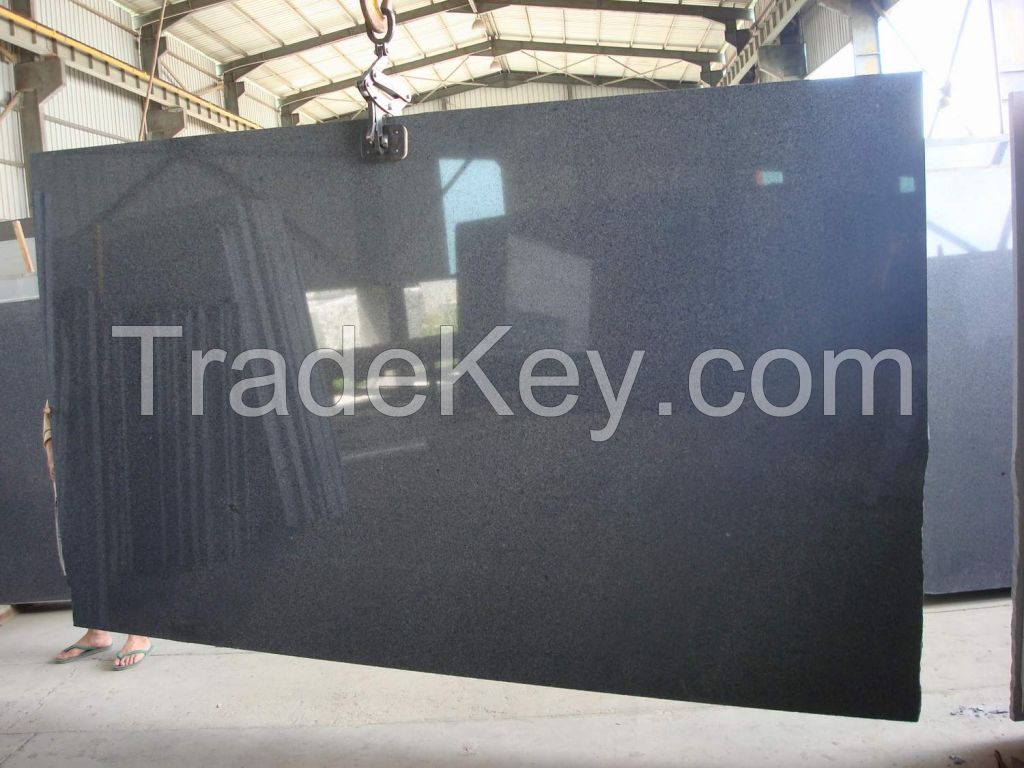 China G654 Black Granite Big Slab, Random Edge, Polished, 2cm, 3cm Thick, Natural Stone