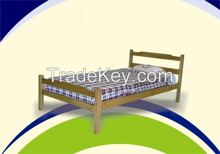 Wooden Bed 100% Reforestation Pine Wood W/Outstanding Quality