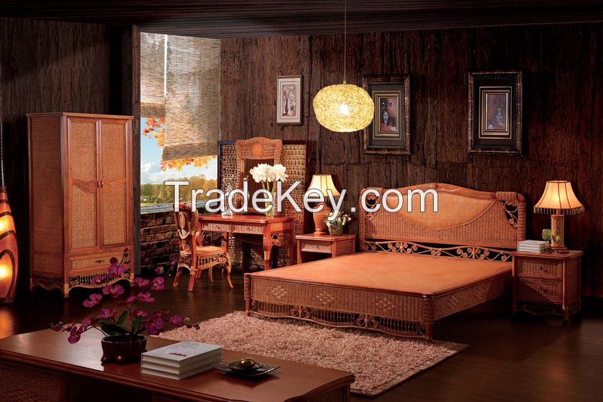 Cheap Wholesale Wicker Affordable Rattan Bedroom Furniture