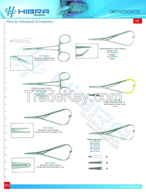Pliers For orthodontic and prosthetics