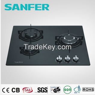 Selling black tempered glass cooktop with 3 burners