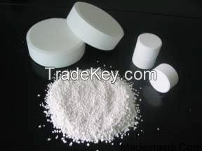 Trichloroisocyanuric acid (TCCA ) 90%MIN;powder, graininess and tablets; colored or white