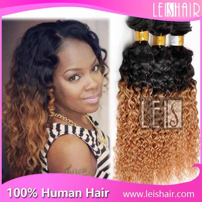 Two Color 1b/27 Peruvian Hair Extension curly Ombre Hair Extension