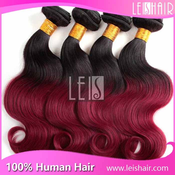 Most popular products body wave cheap ombre hair extension 1B/BUG