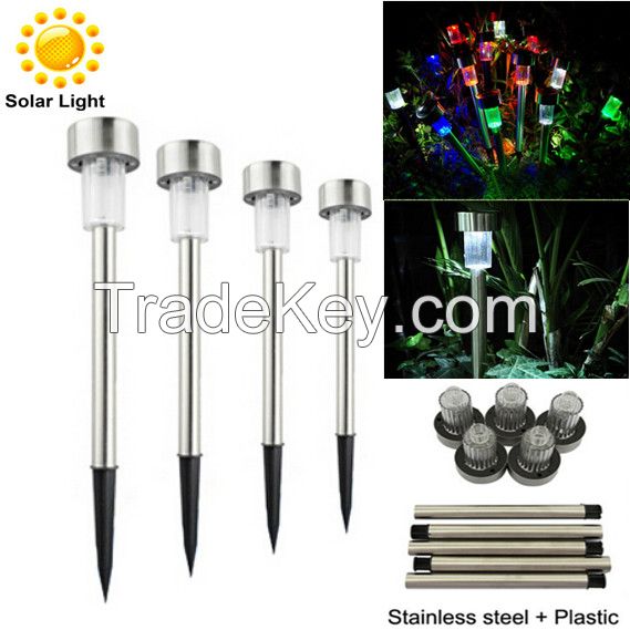 High Quality Waterproof Solar Lamps White Stainless Steel Spot Light Solar LED Path Light Outdoor Garden Lawn Lightings