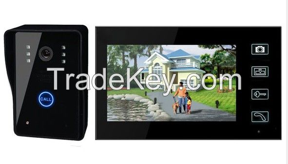 7inch Wireless Door Phone Doorbell Intercom With Touch Key Camera