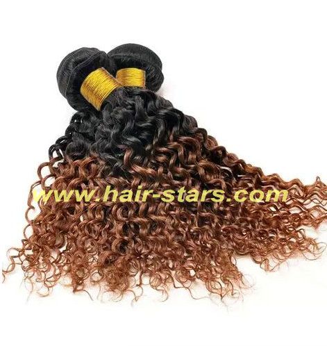 Deep wave hair weft with T colors