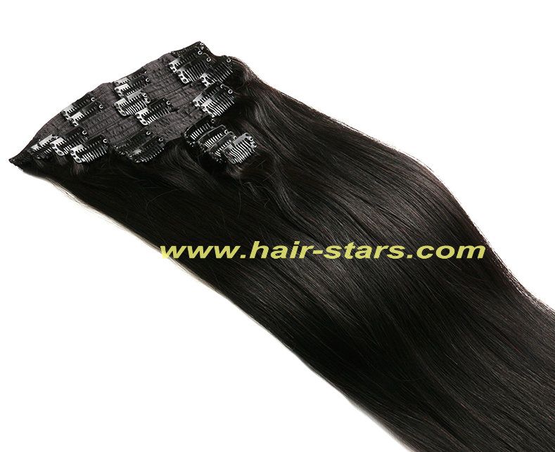 Brazilian virgin hair clip in hair extension