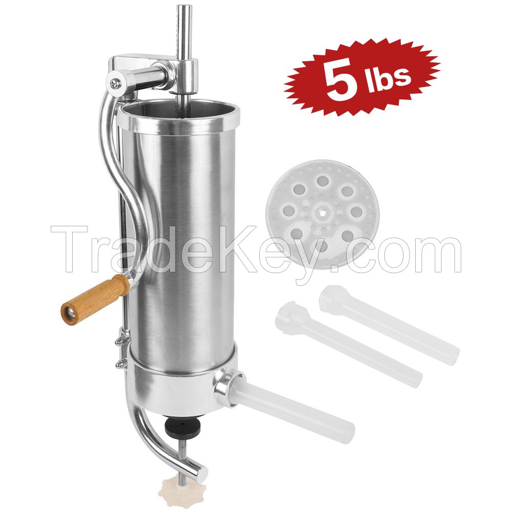 5LBS Vertical Manual Sausage stuffer Stainless Steel