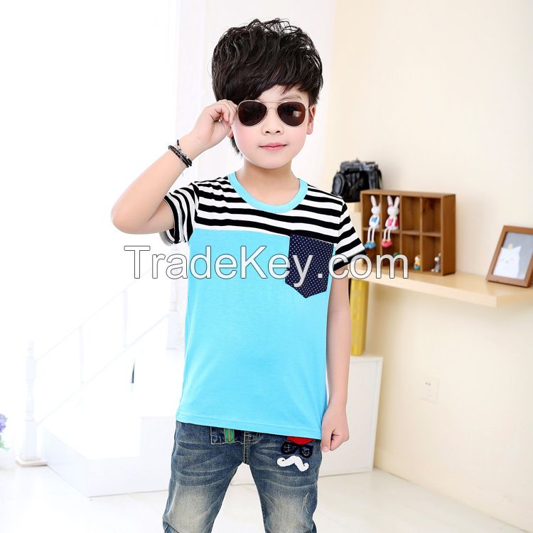 2015 newest  style stripe  boys t-shirts cotton t-shirts for summer wholesale children clothings