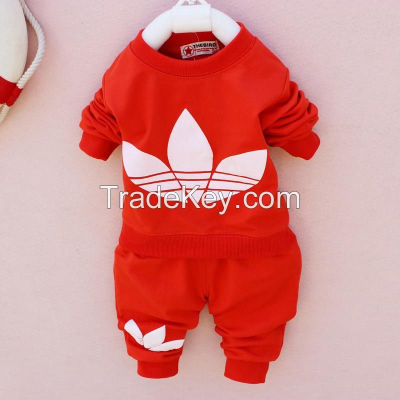 wholesale baby boy clothes new design girls clothes chilren clothing 100%cotton hoodies sweatshirts 2pcs set