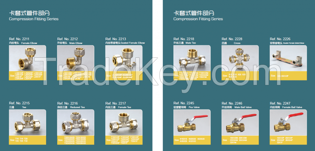 ASB Compression Fittings:Socket, Elbow, Tee, Cross, Valve