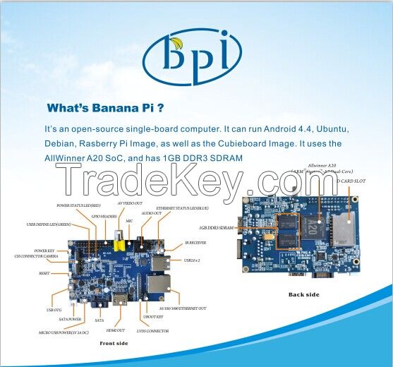 Dual-core Single board Computer Banana PI Development board