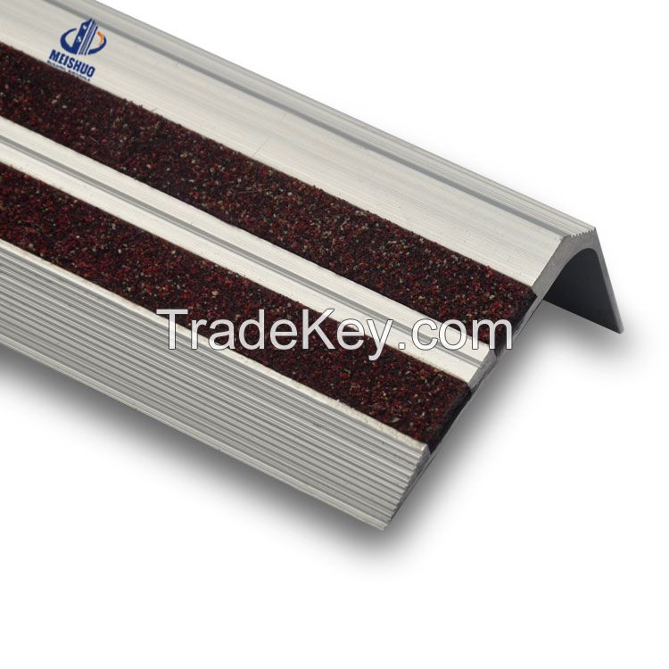 Interior aluminum anti slip stair tread nosing