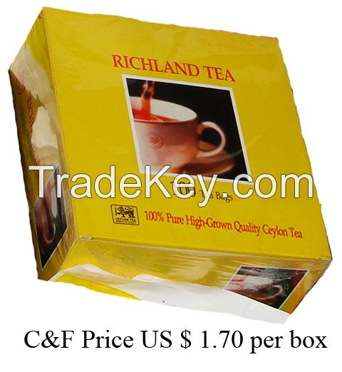 Ceylon Black Tea in Bags and Packets