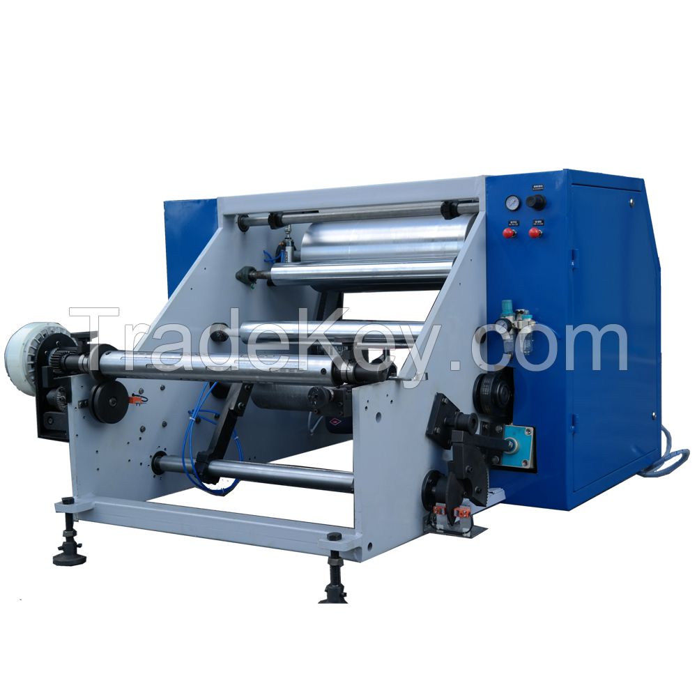 Semi automatic aluminum foil rewinding machine