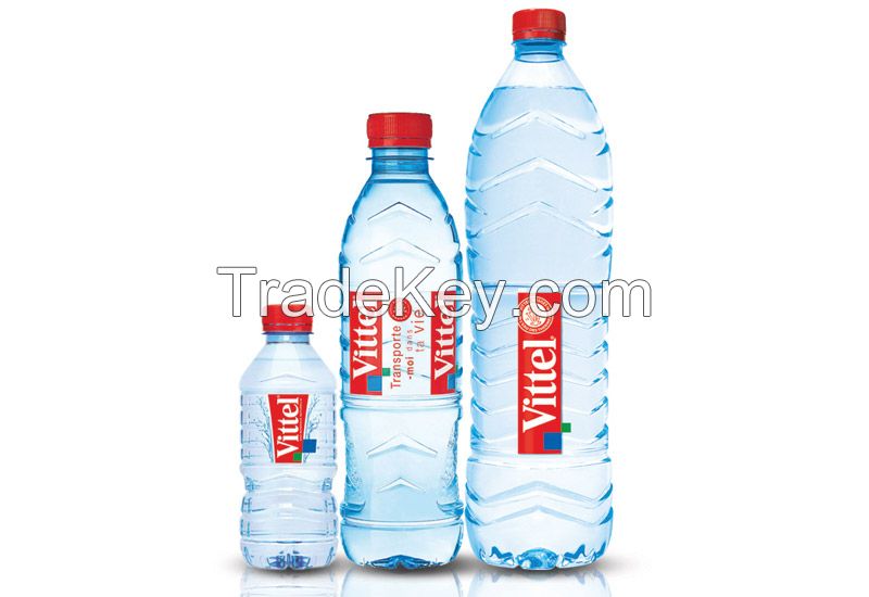 Vittel mineral water in PET bottles