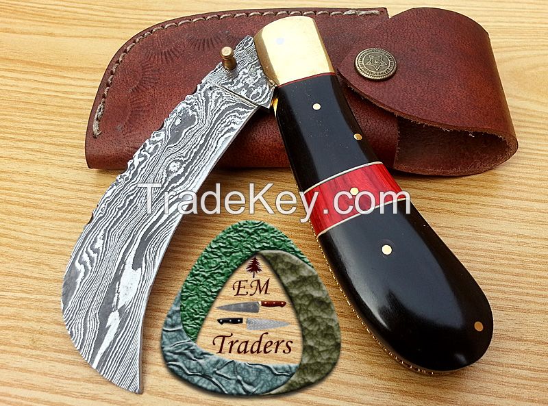 Damascus folding knife