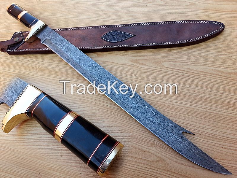 Custom hand made Damascus steel Sword