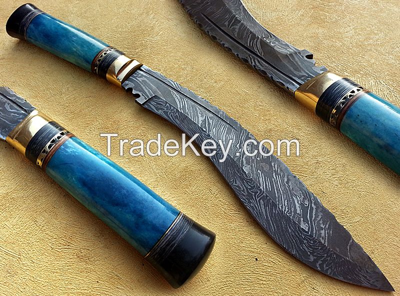 Damascus Hand Made Kukri knife