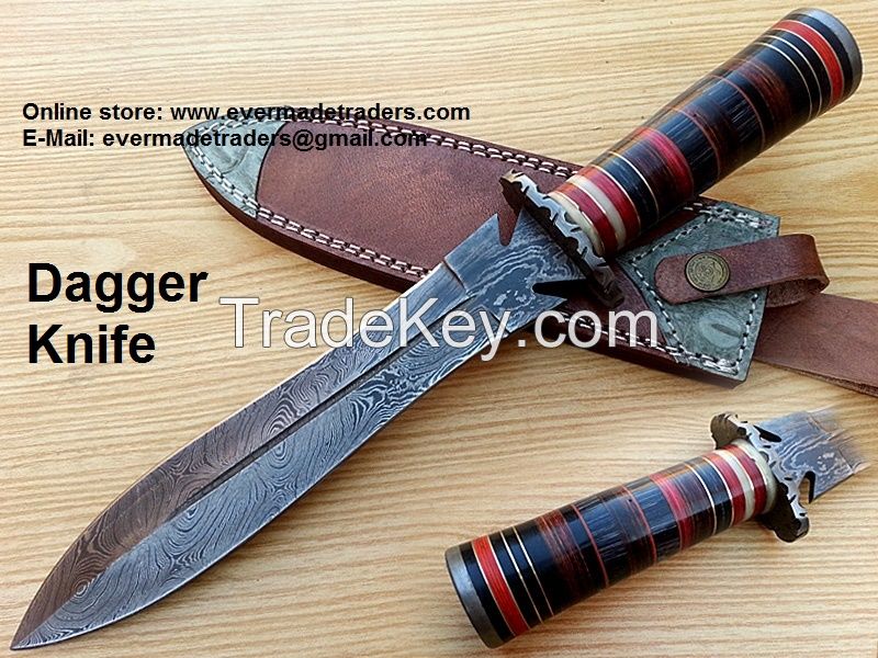 Custom Made Damascus Dagger knife