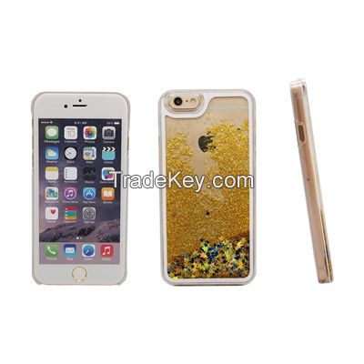 Sell phone case cover with 3D liquid quicksand for iphone 5/5s/6/6plus CO-PC-3001
