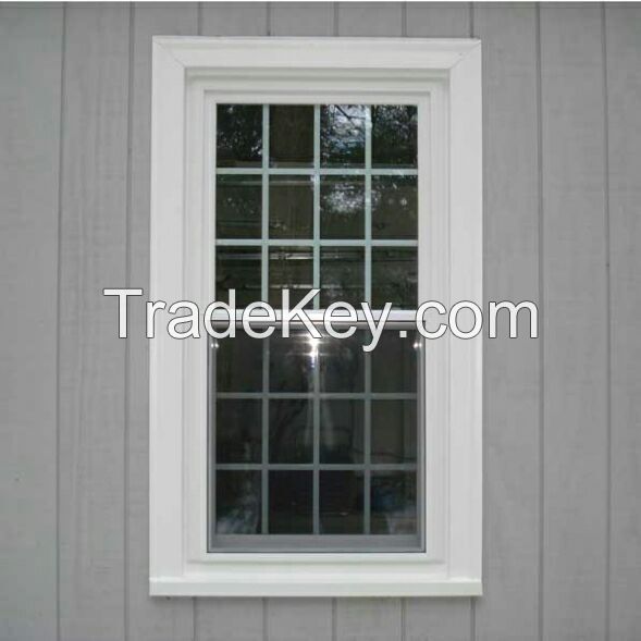 Aluminum/upvc glass double hung window made in CHINA