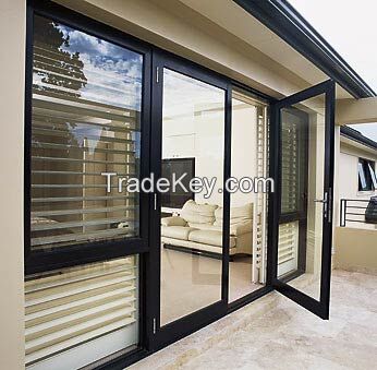 Exterior Black Aluminum Double Glass french/swing door